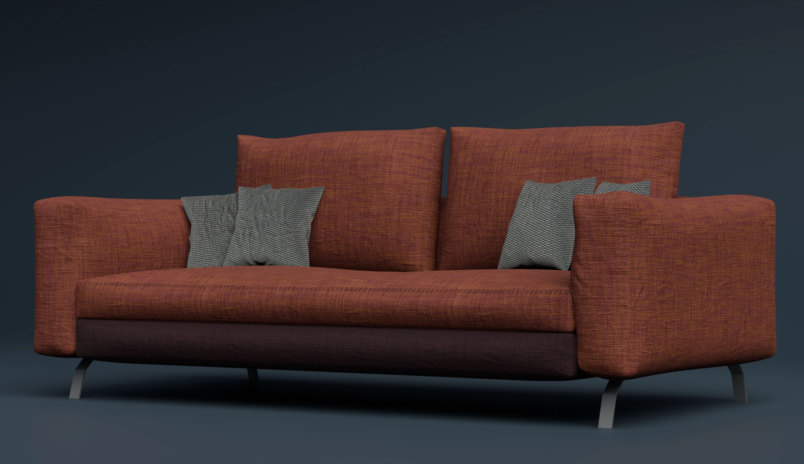 Orange sofa detail